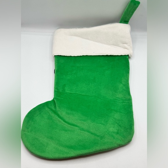 Disney Christmas Mickey Mouse Green Velour Velvet Plush Cuff Stitching Stocking - Picture 7 of 9
